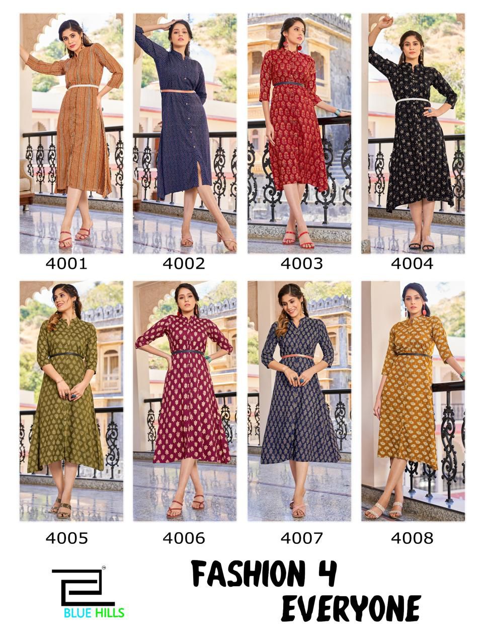Fashion 4 Everyone By Blue Hills Printed Party Wear Kurtis Wholesale Price In Surat
